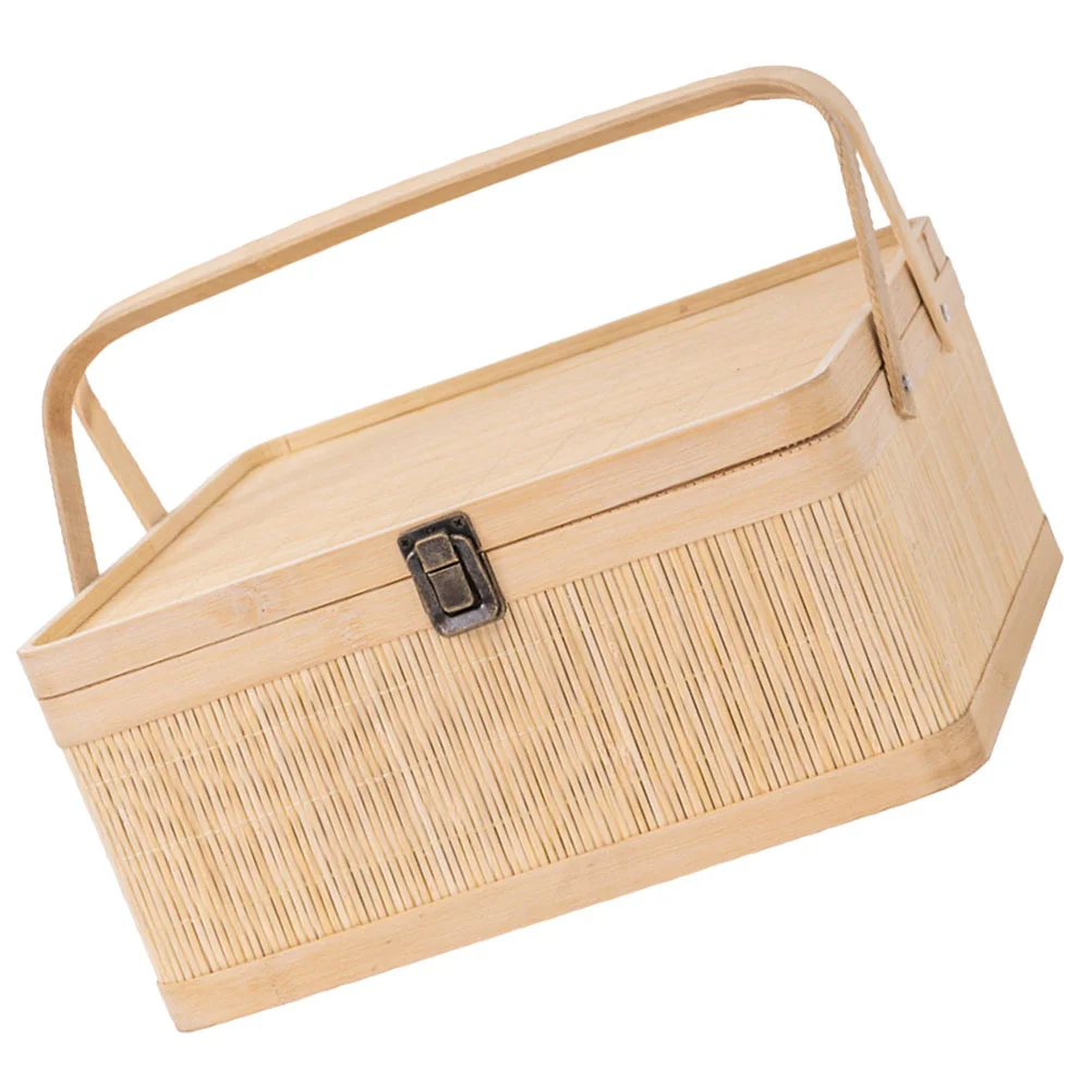 

Vegetable Woven Organizer Candy Storage Basket Bamboo Lidded Fruits Baskets Harvesting Egg