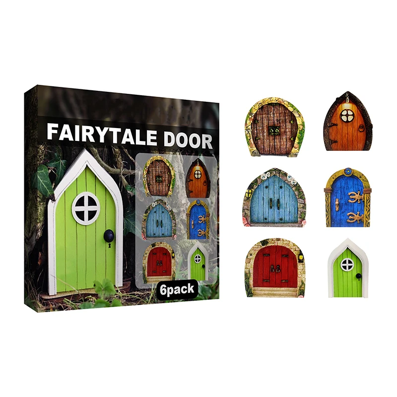 

Творческая сказочная деревянная дверь ручной работы «сделай сам», миниатюрная сказочная дверь, внутреннее настенное украшение для спальни...