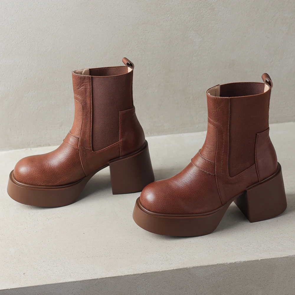 Новинки весна осень женские ботильоны из натуральной кожикожаная зимняя обувь