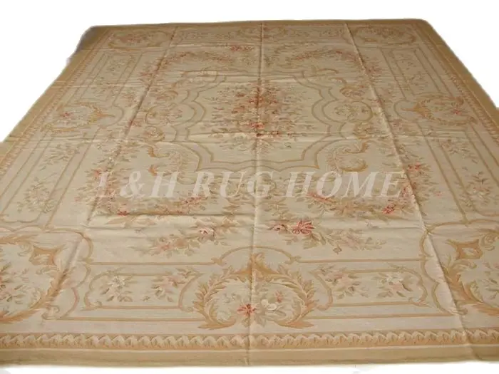 

Free shipping 12.3'X16' French aubusson carpets European Style abusson hand weave carpets for home deocation