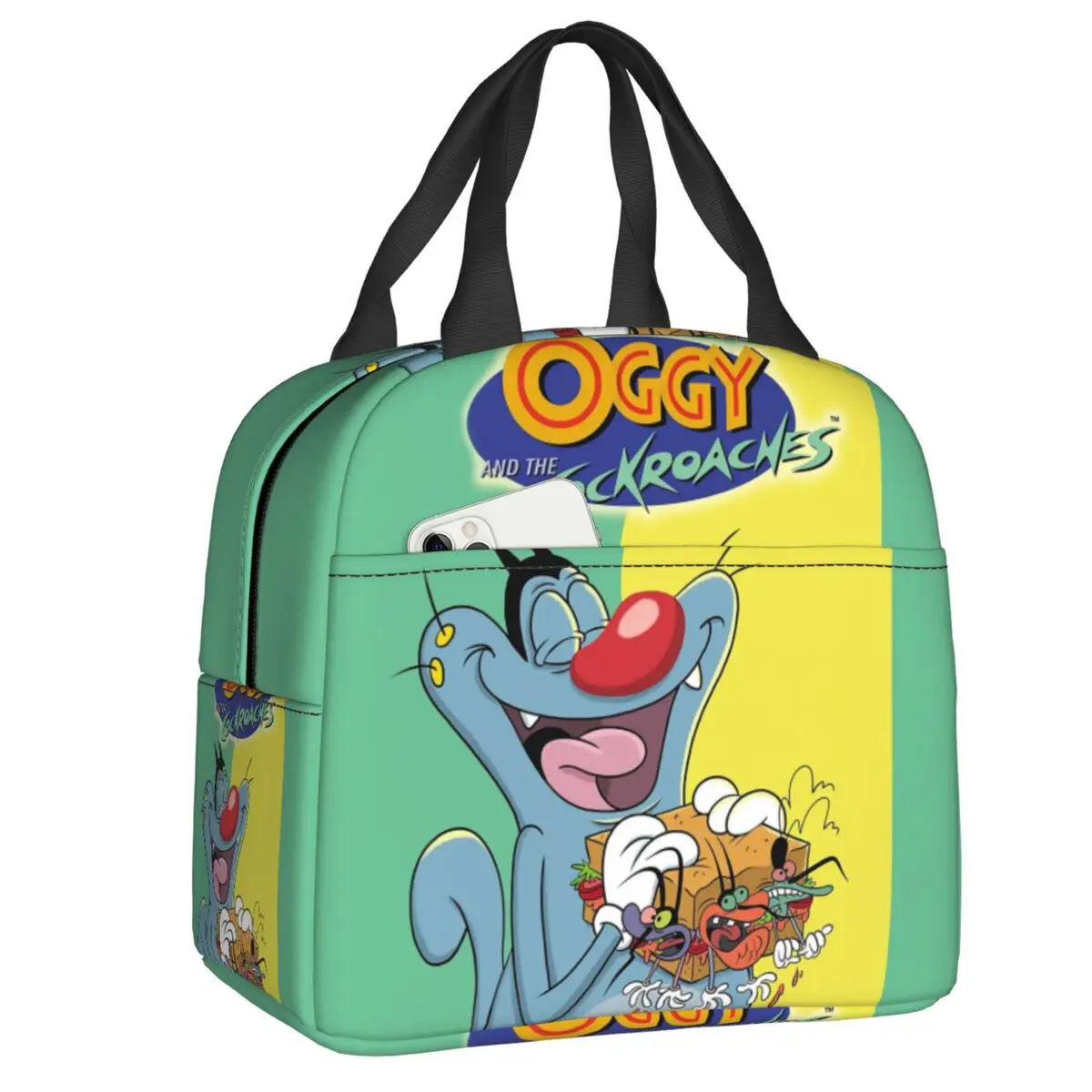 

Oggy и тараканы Изолированные сумки для обеда для женщин комедия ТВ-шоу многоразовая термоохлаждающая коробка для бенто Детская школьная дет...