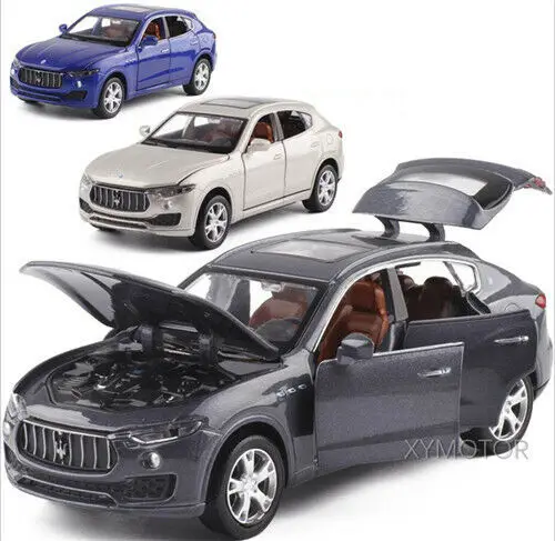 

1:32 For Maserati Levante SUV Diecast Model Toys Kids SUV Car Boys Girls Gifts Pull back sound light Gray/Blue/Gold