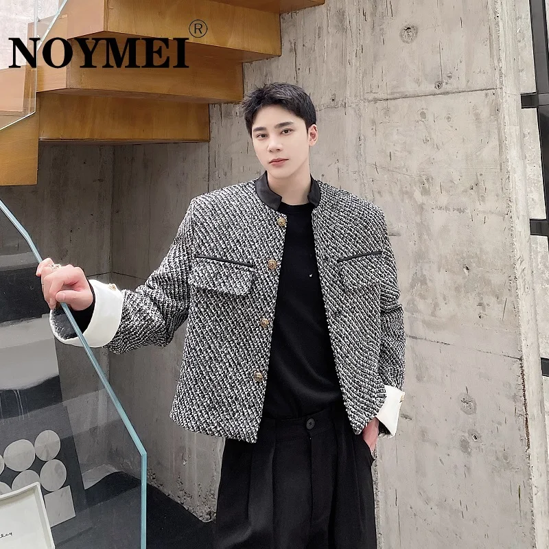 

NOYMEI Thickened Woolen Small Fragrant Style Stand Collar Short Coat Ruffian Handsome Contrast Color Jacket Autumn WA1951