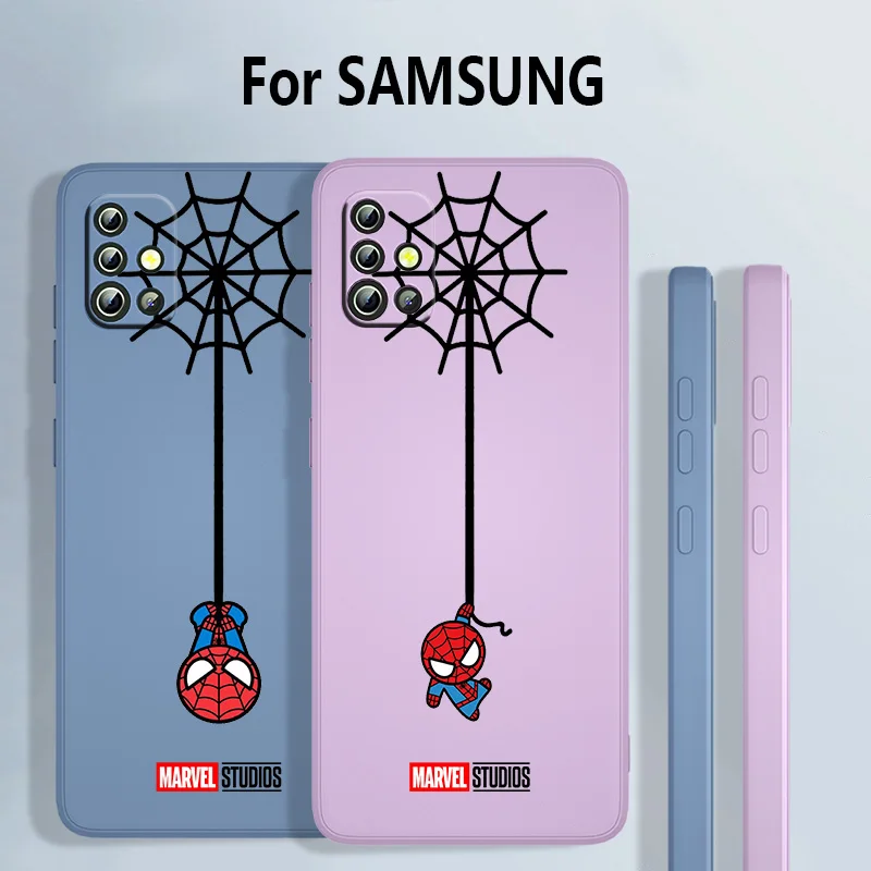 

ute Marvel Spider Man For Samsung Galaxy A73 A72 A71 A53 A52 A51 A42 A33 A32 A31 A22 A21 A11 Liquid Rope Phone Case