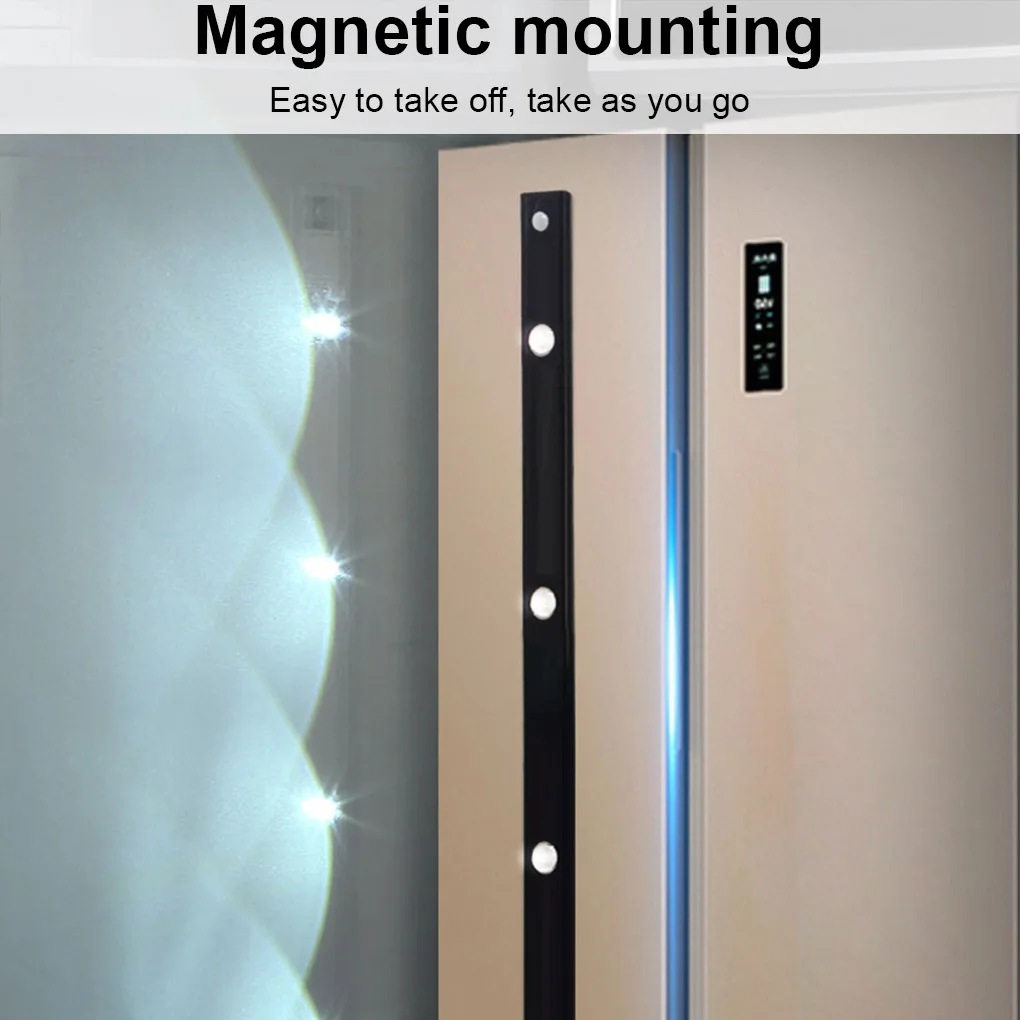 

USB Rechargeable LED Light Bar Stick-on Closet Cabinet Bedside Door Nightlight Bathroom Sensor Lamp Lighting Supplies