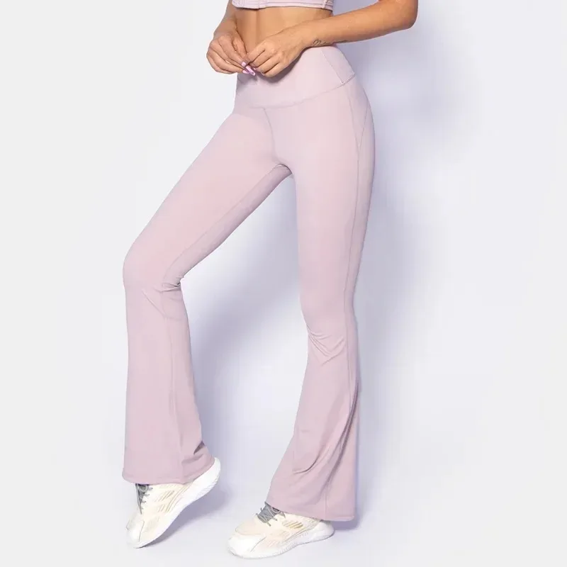 

2023 New Yoga Seamless Pants Cloud Sense Pilates Fitness Wide Leg Pants Nude Sense Brushed Sports Tight Comfortable Pants Women