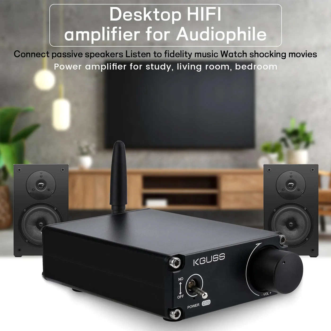 KGUSS D70 MA12070 MINI HIFI Class D Digital Amplifier Supports Bluetooth 5.0 70W *2 | Home Theater Amplifiers