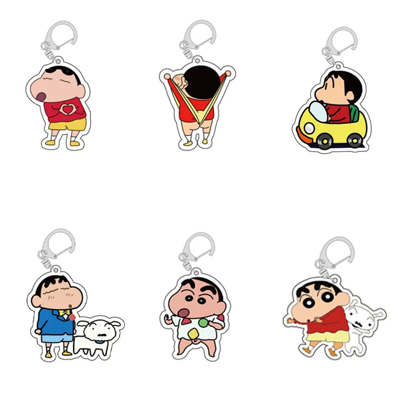 

Kawaii Crayon Shin-Chan Keychain Cute Crayon Shin-Chan Cartoon Acrylic Backpack Pendant Keychain Accessories Toy for Girls Gift