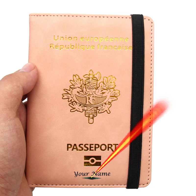 

Обложка для паспорта во Франции, кошелек для путешествий для пар, большая вместимость, уникальное имя с гравировкой, обложки для паспортов, персонализированные