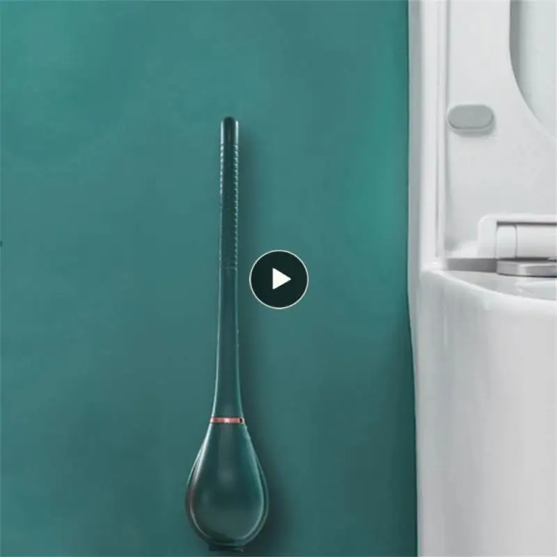 

Toilet Brush Silicone Suspension Type Cleaning Brush Durable Domestic Ventilate Long Handle Brush Groove Brush Cleaning Tools