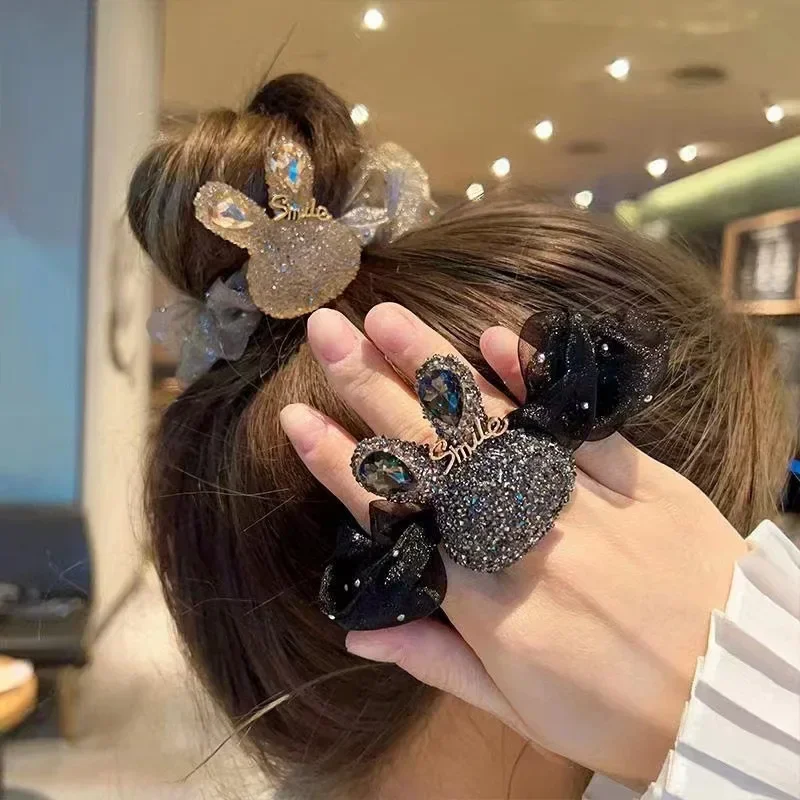 Корейская версия 2024 минималистичная сетчатая петля для волос с водными