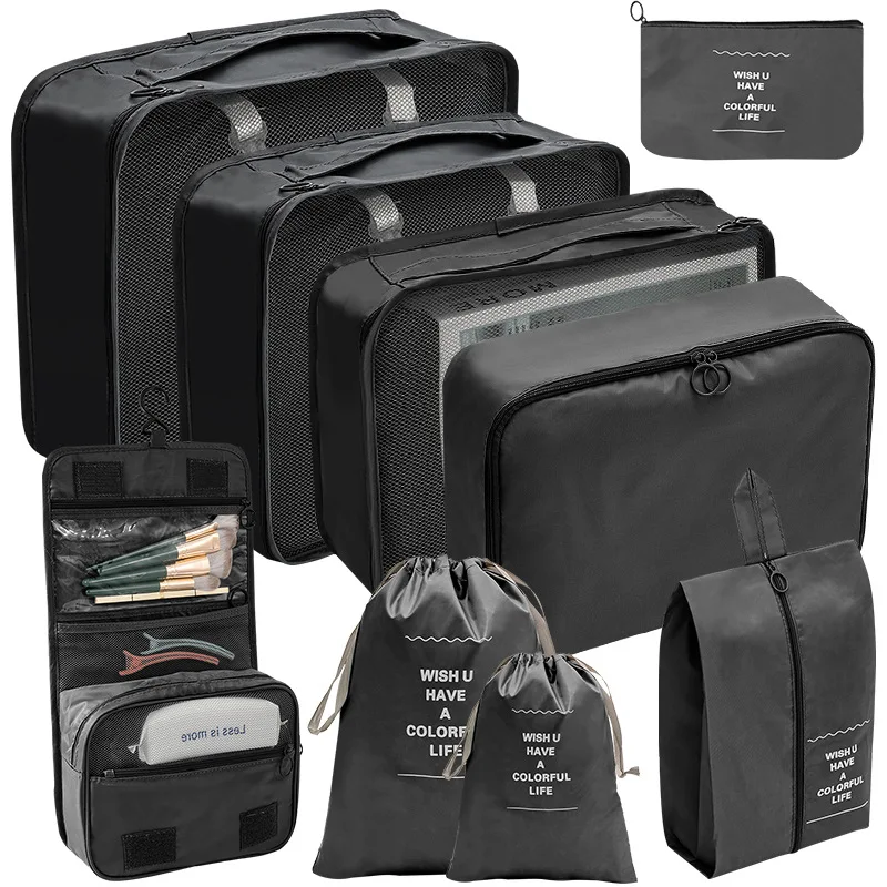 

Travel Storage Bag 9-piece Travel Thickened Suitcase Clothing Classification Storage Bag Combination Set Organizer Storage Bag