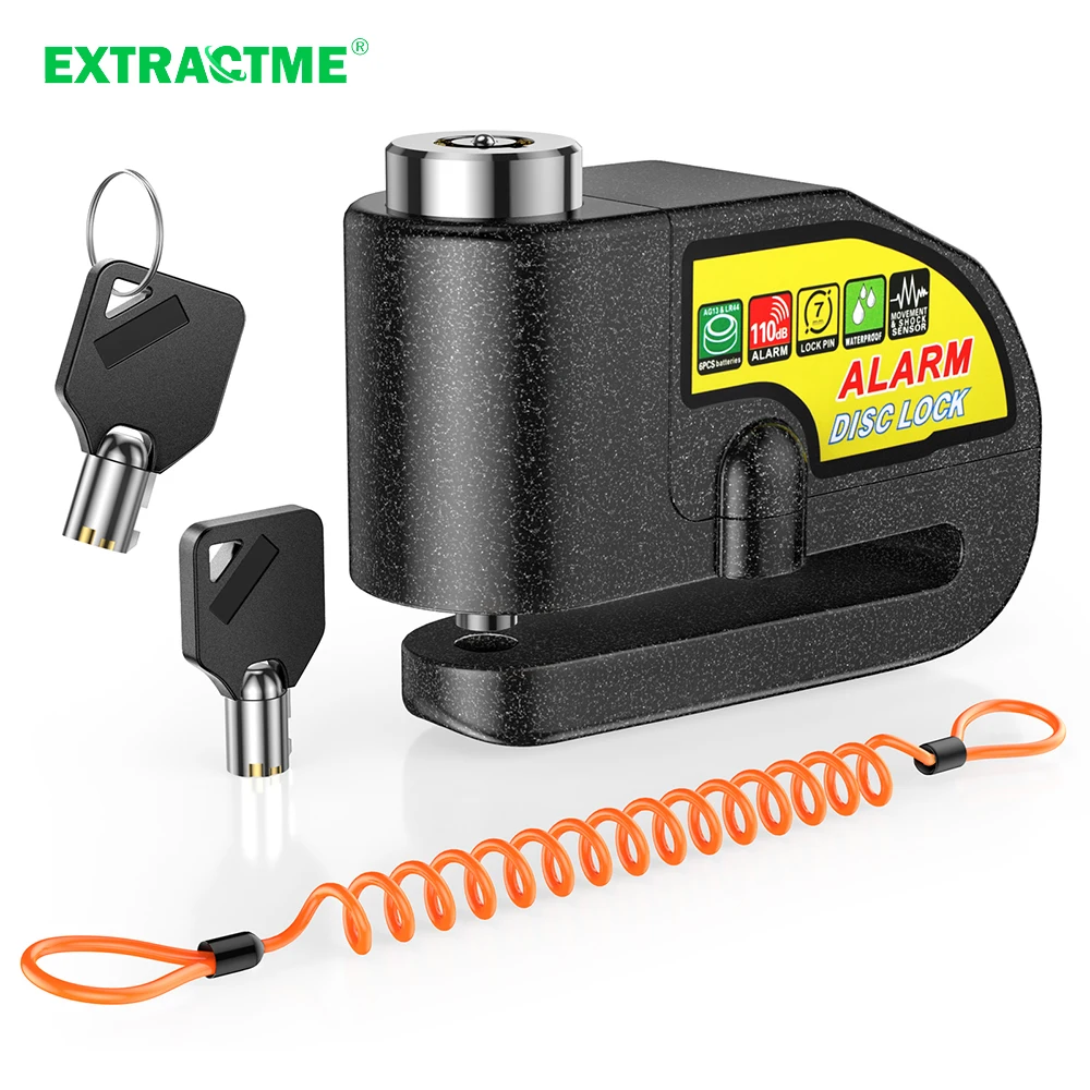 

Экстрактный замок для мотоцикла, велосипеда, мотоцикла, задний замок, водонепроницаемый замок для скутера, сигнализация, Противоугонный замок, замок с сигнализацией