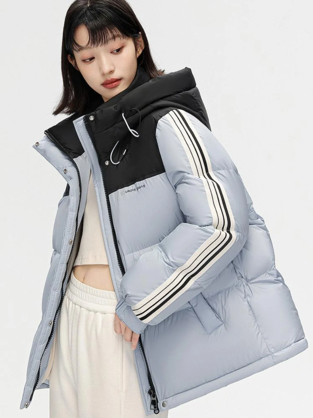 Новый пуховик Duck женский короткий белый утиный пух 2024 зимняя одноразовая куртка