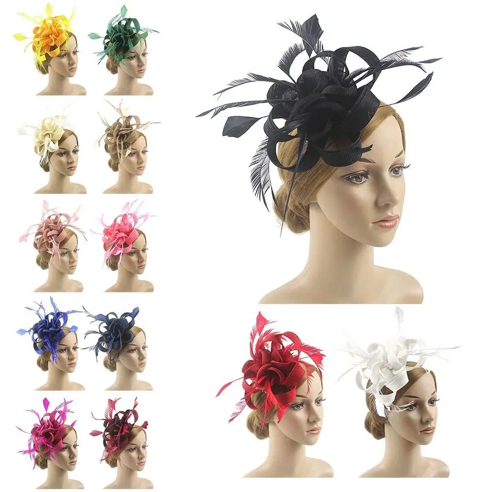 

Mesh Headband Fascinators Top Hat Royal Ascot Race Cocktail Tea Party Feather Flower Headband Headwear Fascinator Hats