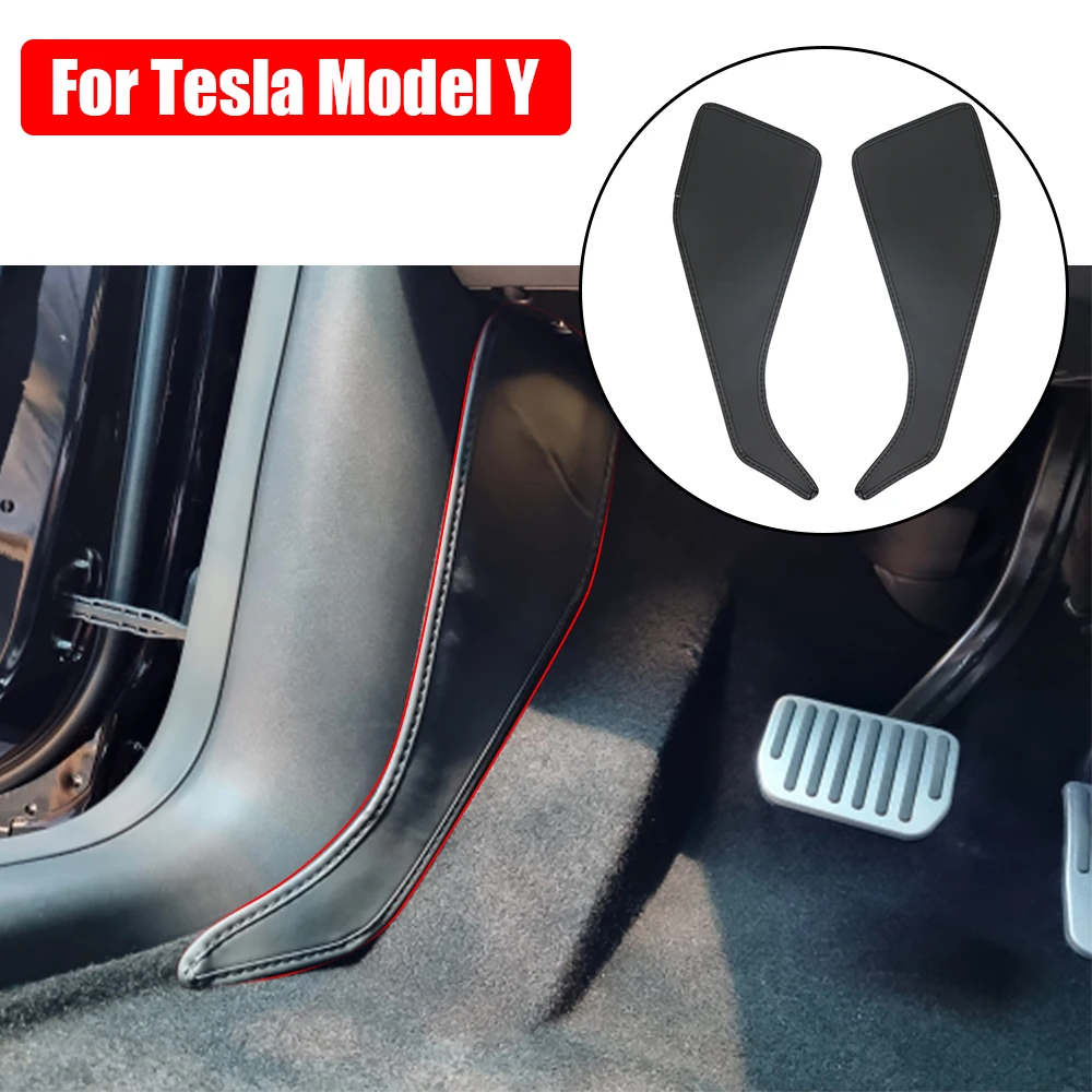 

Противоударная наклейка для Tesla Model Y, аксессуары для интерьера, защитные кожаные накладки, износостойкая педаль для передней двери