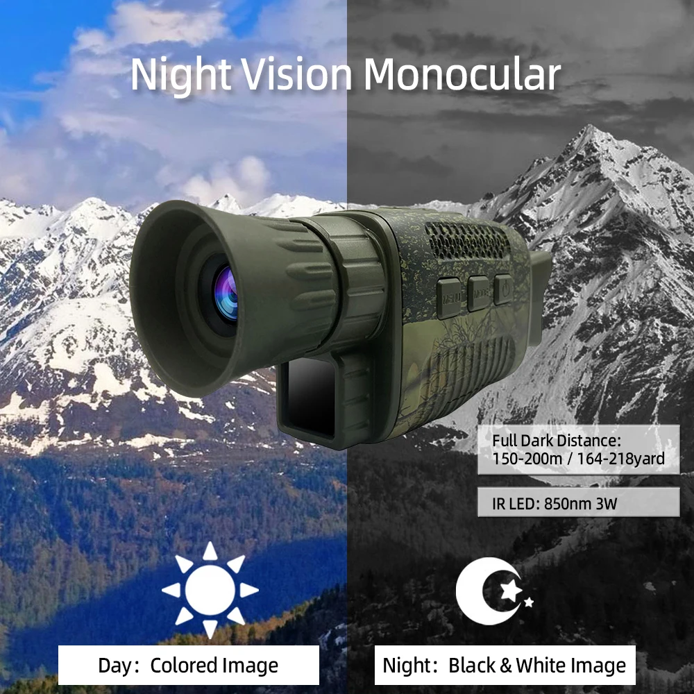 

4K 36MP инфракрасное ночное видение Монокуляр 5X цифровой зум цветное ночное видение функция наблюдения поиск исследование