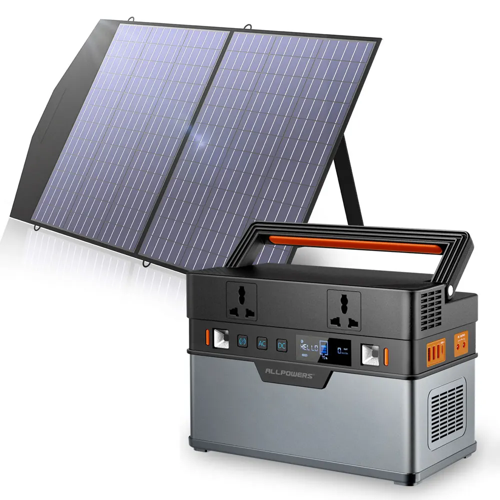 

700W Portable Power Station 606Wh / 164000mAh Solar Generator With 100W Foldable Solar Panel MC-4 Anderson For Camping