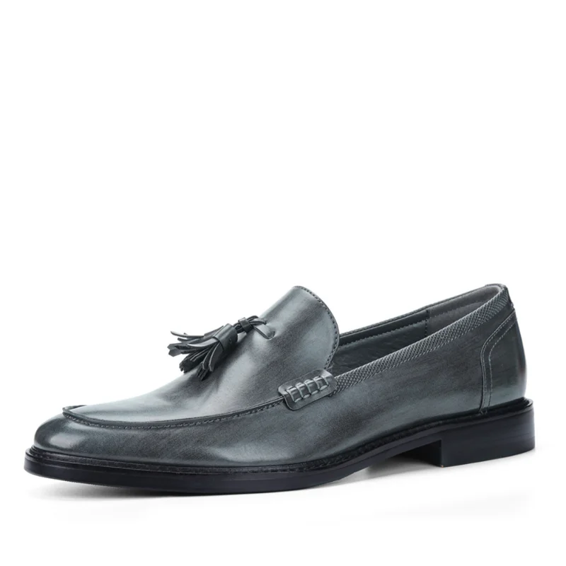 Business Shoes for Men 2023 New US Code Wood Grain Tassel Formal Men's Shoes Lefebvre Shoes A Footstool D5095 images - 6