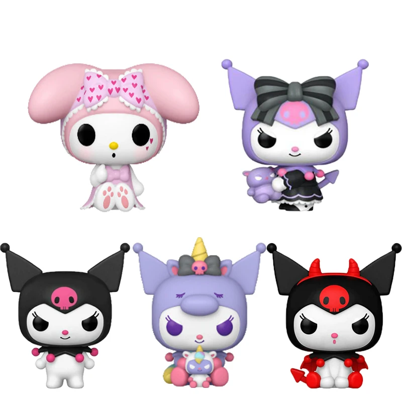 Фигурки Sanrio из поп-Аниме Kuromi #55 Kuromi с баком #63 Devil Kuromi #64, виниловые фигурки кукол, коллекционные подарки на день рождения