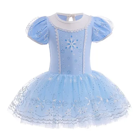 Детский пушистый костюм с коротким рукавом для выступлений платье принцессы с ало для ролевых игр балетный костюм для маленьких девочек