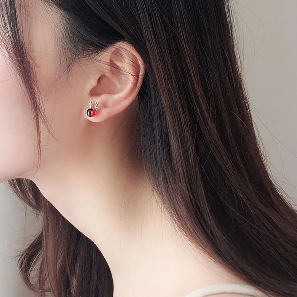 Милые серьги-гвоздики из стерлингового серебра с изображением лося ювелирные