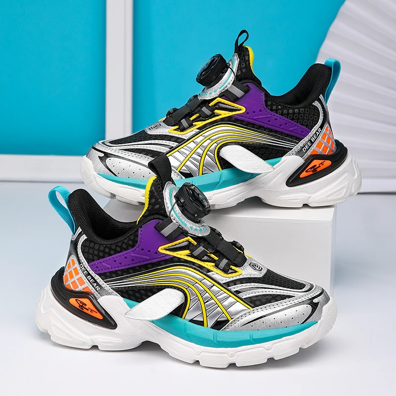 

Кроссовки для мальчиков на нескользящей подошве, модная повседневная спортивная обувь для тенниса, на платформе, на возраст от 6 до 12 лет