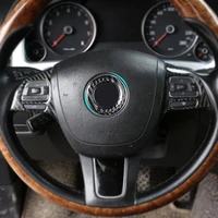 car carbon fiber steering wheel panel logo cover trim for vw golf 6 7 mk6 mk7 jetta mk5 passat b6 b7 polo skoda octavia fabia