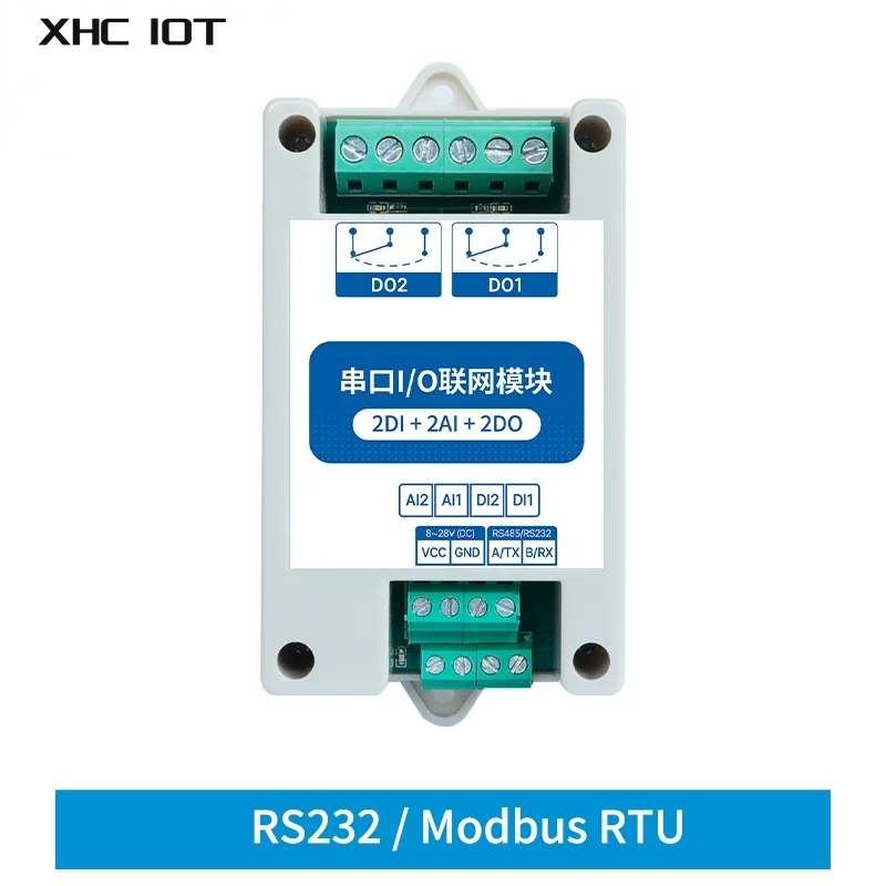

2DI+2AI+2DO RS232 Modbus RTU DC8-28V Switch+Analog Watchdog I/O Network Modules Serial Port for PLC IoT MA02-AACX2220 XHCIOT
