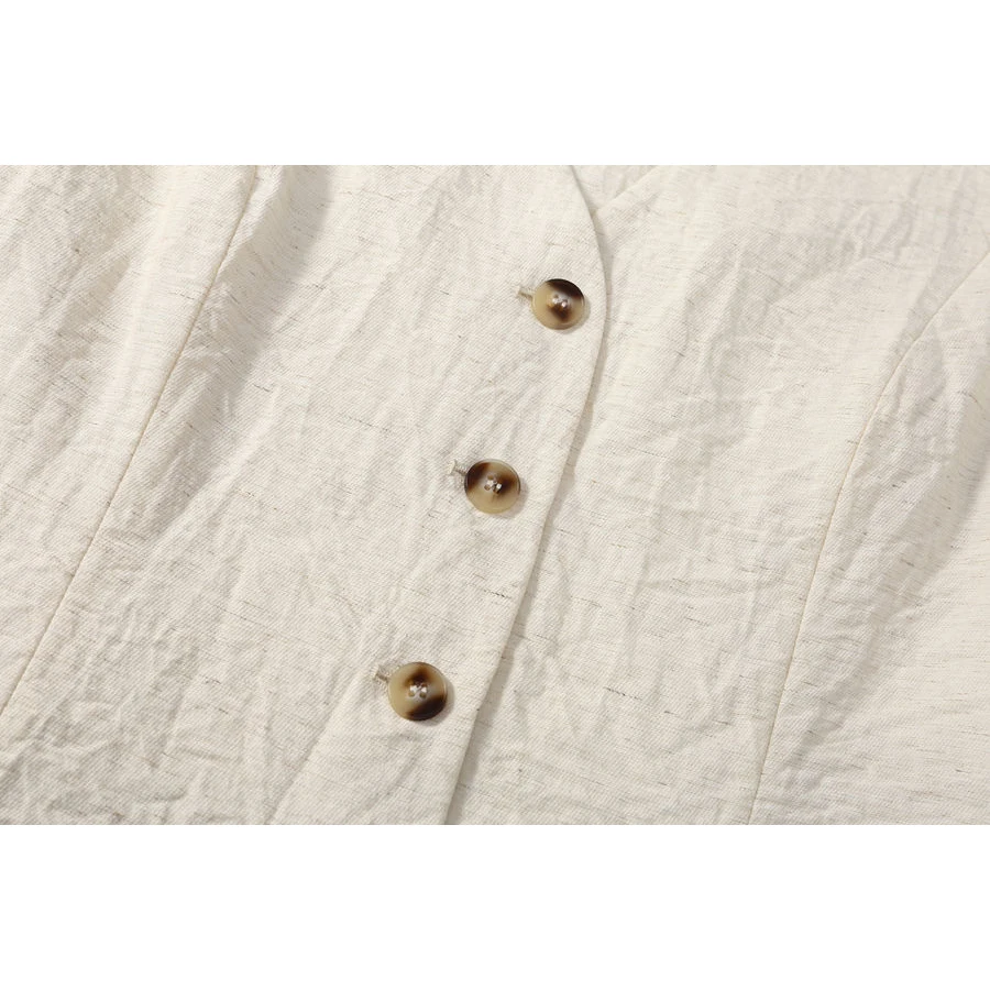 Женский хлопковый льняной жилет с v-образным вырезом