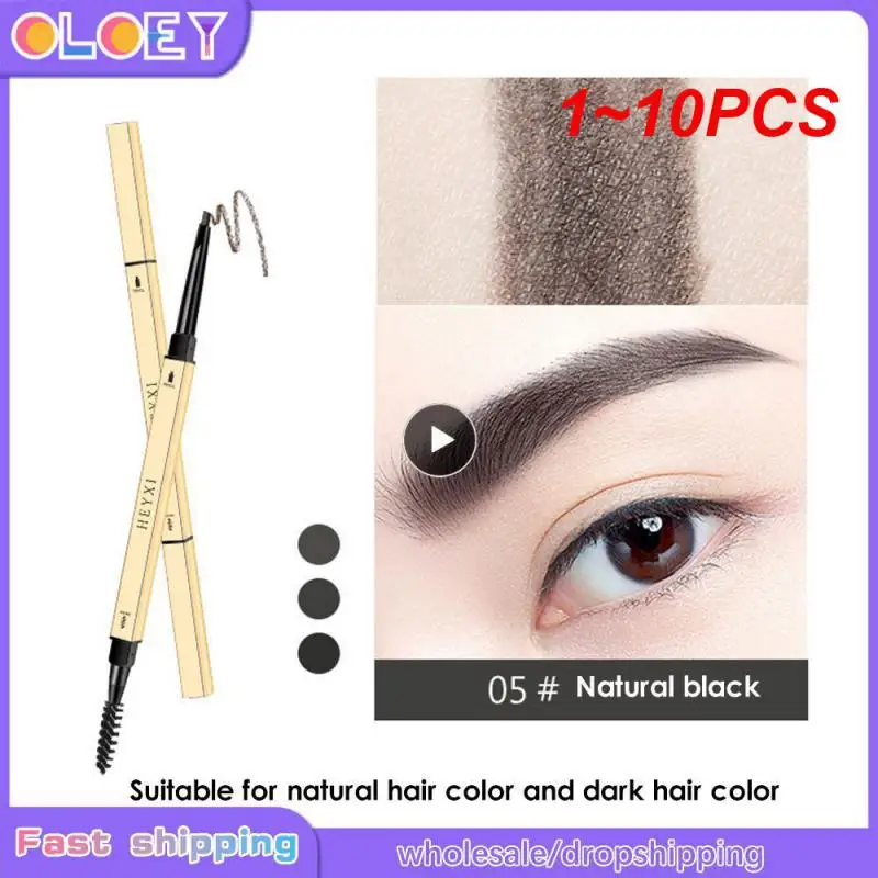 

Ручка для бровей с двойной головкой, водостойкая, многофункциональная, 5 цветов, 1-10 шт.