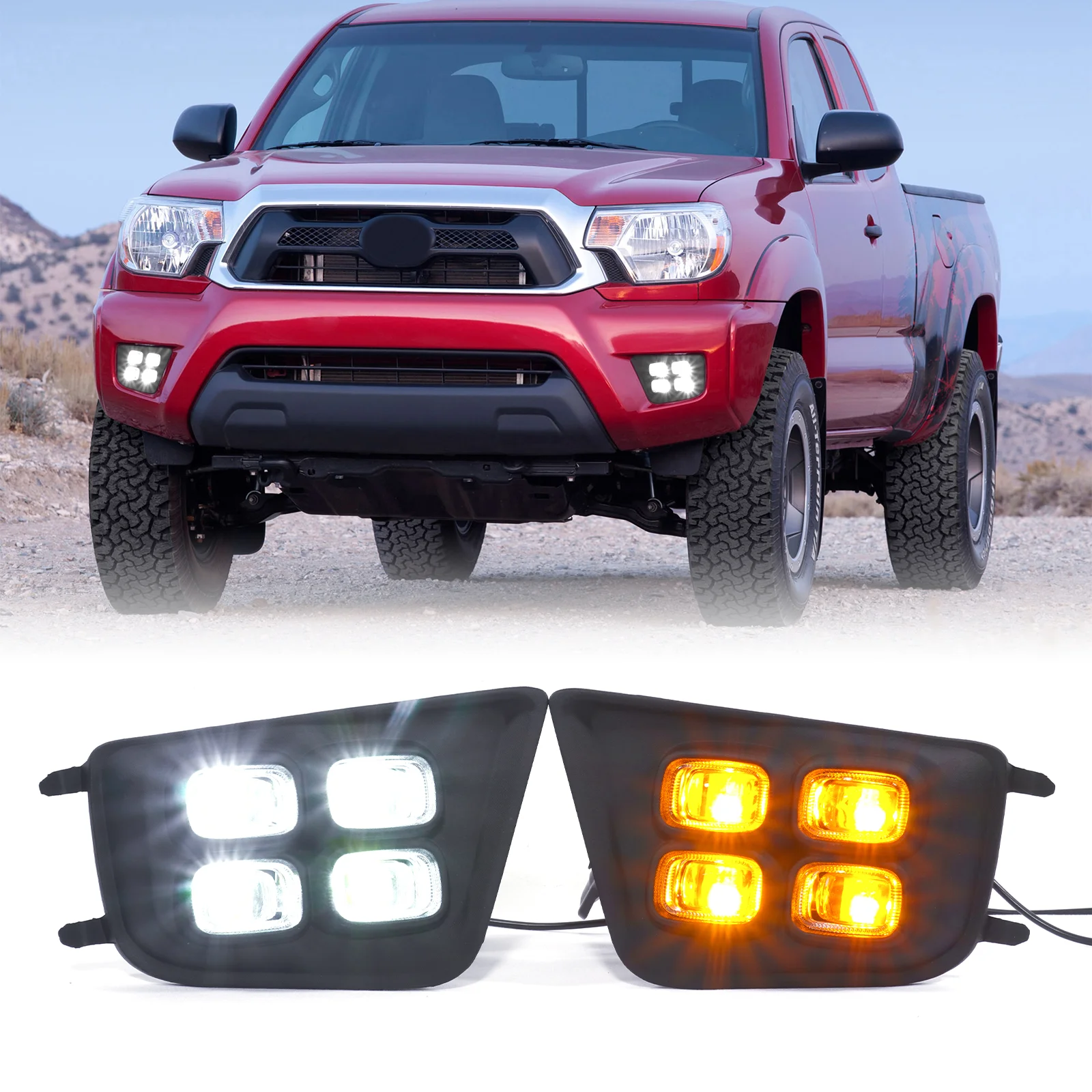 

Светодиодные противотуманные фары для Toyota Tacoma 2012, 2013, 2014, 2015, противотуманные фары, светодиодные дневные поворотники, автоаксессуары