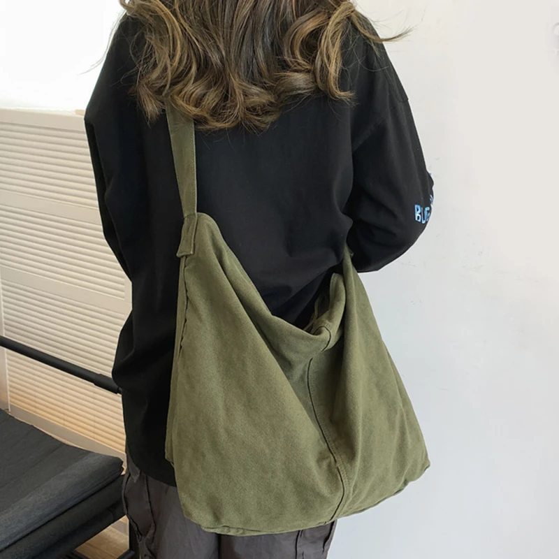 

2023 сумка на плечо, женская сумка-шоппер, Холщовая Сумка-тоут, Женские однотонные простые вместительные сумки через плечо, женские дизайнерские сумки