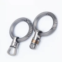titanium alloy keychain universal rotation waist belt buckle lightweight keyring outdoor small tool