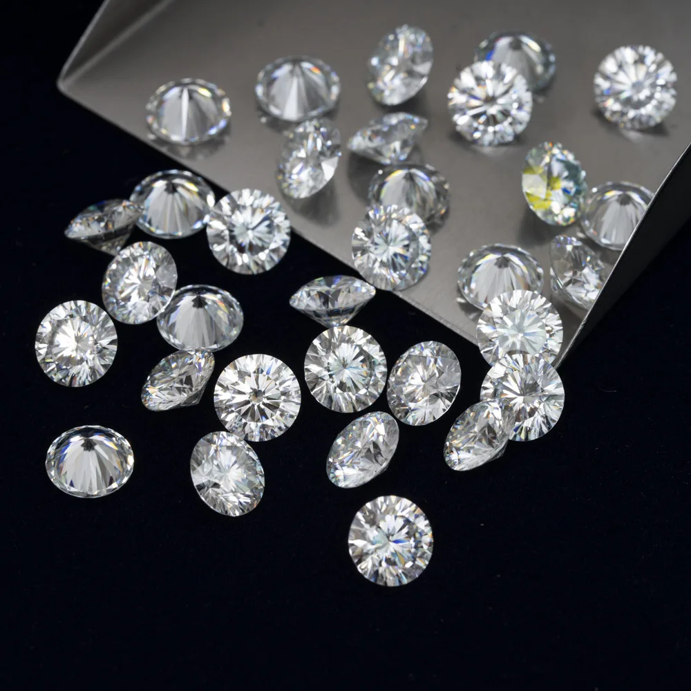 

Round Moissanite Loose Stone Beads 5CT Ten Arrow Ten Heart Cutting White D Color VVS Calrity Certificate Pass Diamond Tester