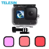 telesin 60m waterproof case for gopro hero 10 9 underwater diving housing cover with dive filter for gopro hero 9 10 accessories