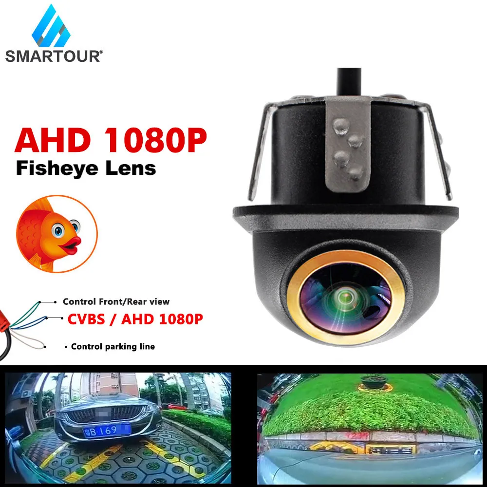 

Автомобильная камера заднего вида Smartour CVBS и AHD 1080P, объектив «рыбий глаз» с поворотом на 180 градусов, HD резервная камера для фокуса, Toyota, Kia, BMW