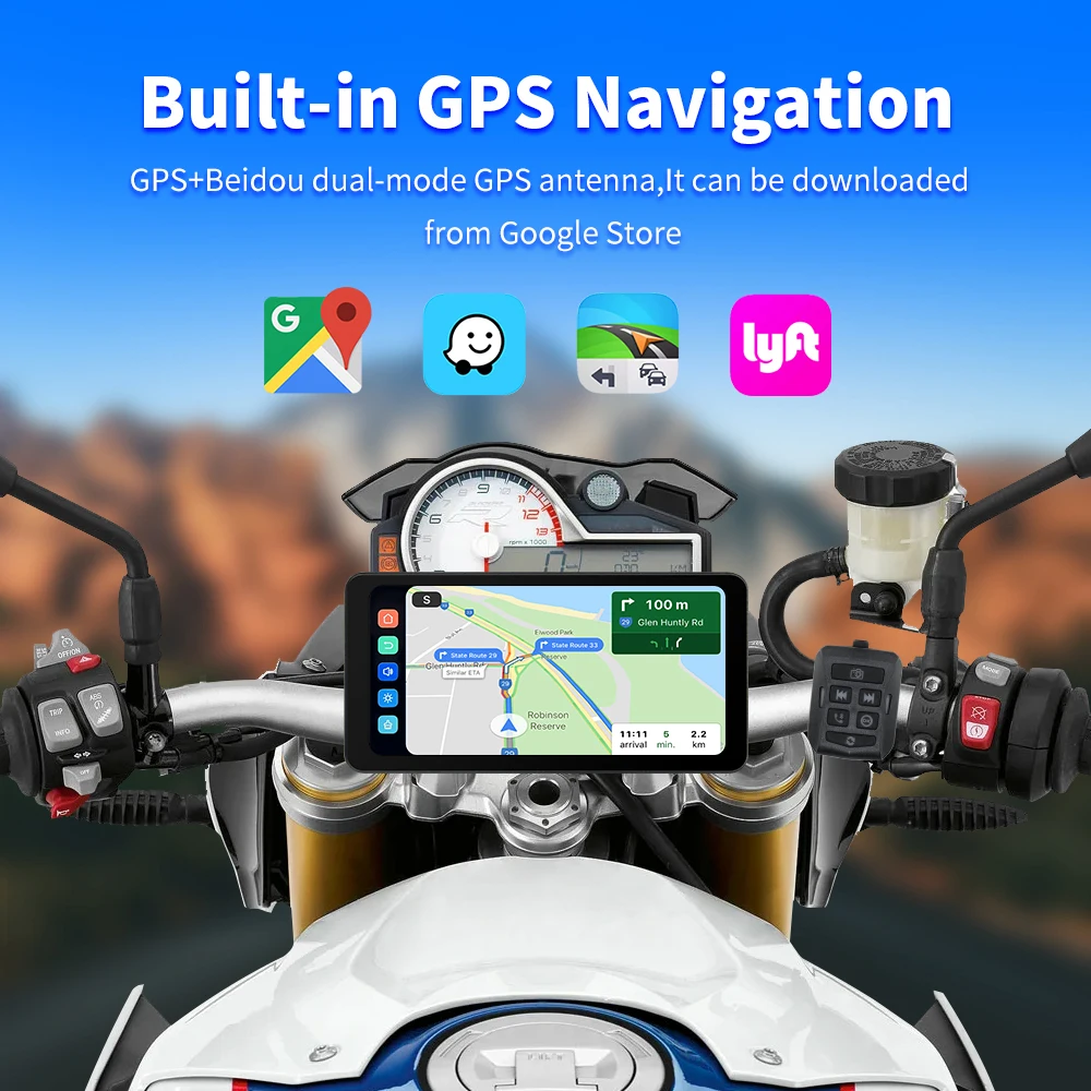 EKIY MTC19 6.3 Мотоциклетная навигация Беспроводной CarPlay Дисплей Экран TPMS DVR Двойной BT