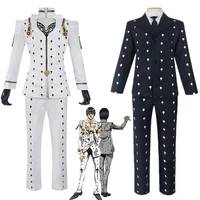 anime jojo bizarre adventure bruno bucciarati cosplay costume black white suits uniform zentai full set