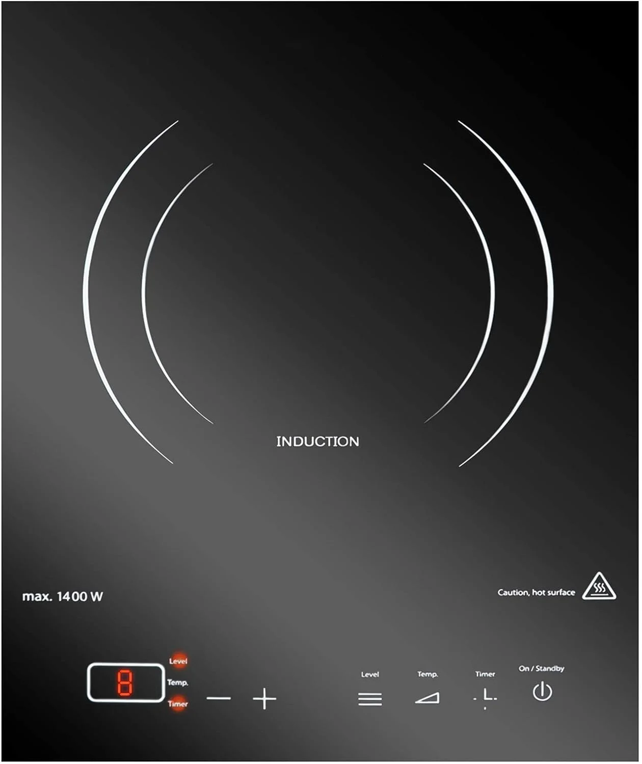 

1400W Single Induction Cooktop With Digital Control Panel