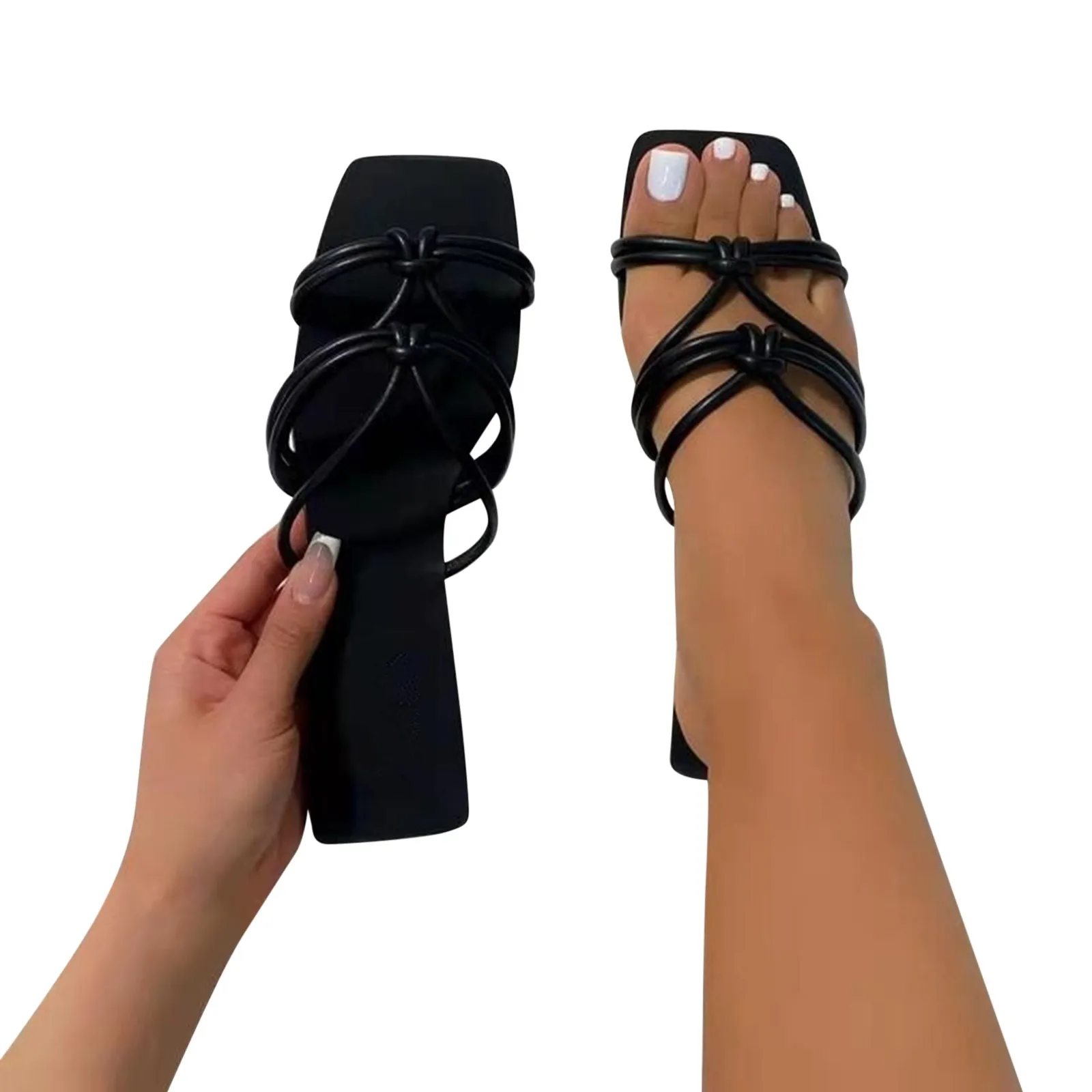 

Womens Sock Slippers with Grippers Women's Fashion Slippers Heel And Summer Open Spring Toe Flat Sandals Women's sandals