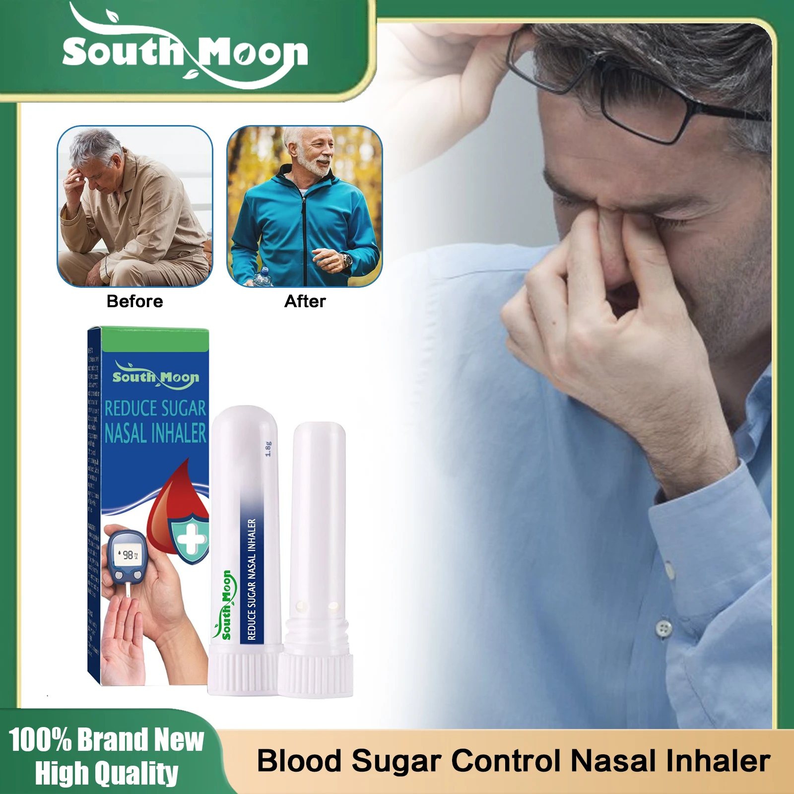 

Blood Sugar Control Nasal Inhaler Anti Hypertension Lower Blood Sugar Level Balance Blood Glucose Diabetes Treatment Nasal Stick