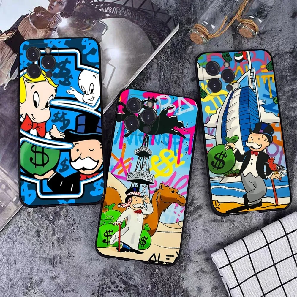 Чехол для телефона Alec Monopoly Graffiti Art Money iPhone 15 14 11 12 13 Mini Pro XS Max Cover 6 7 8 Plus X XR SE 2020 Shell