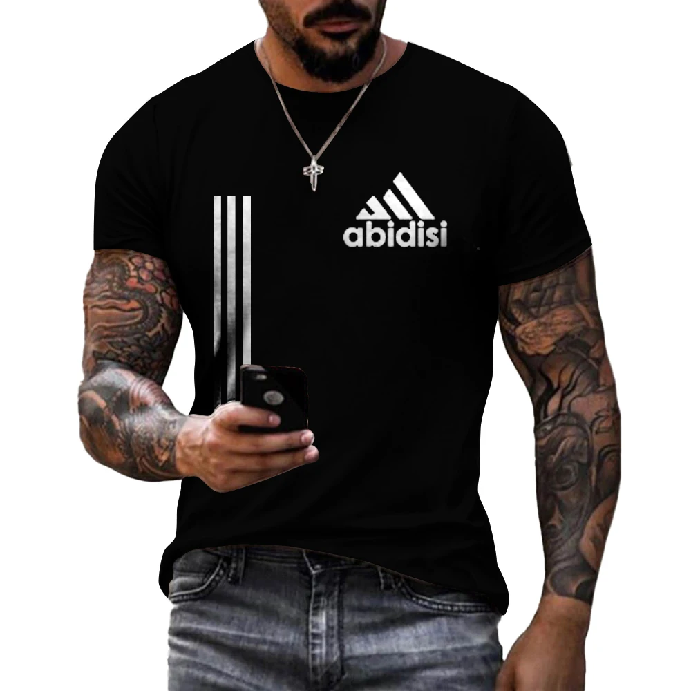 

Men's 3D Digital Printed Sports T-shirt, Loose Fitting, Short Sleeved and Round Neck, Casual Style, Youthful, Spring Novelty