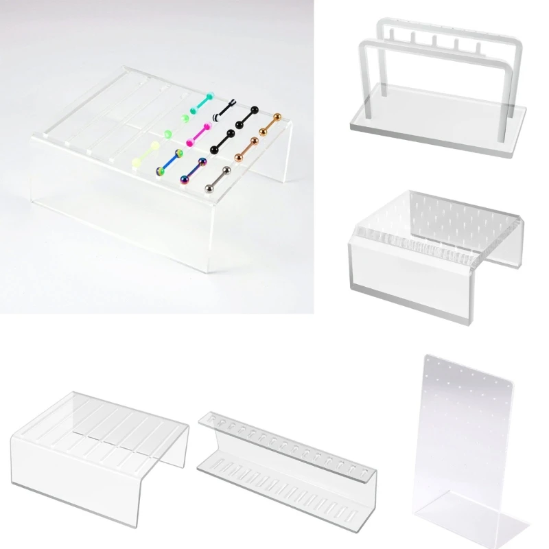 

Прямоугольный полый акриловый кронштейн для ювелирных изделий, розничный держатель, витрина для ювелирных изделий с прозрачной основой
