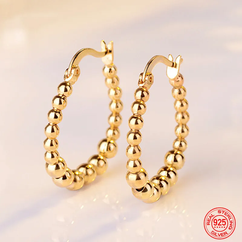 

925 Sterling Silver Creoles Earrings For Women Wedding Charm Jewelry Gifts