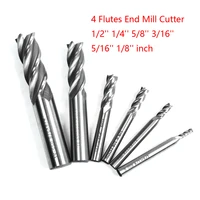 1pc 4 flute hss cnc end mill machine cutter tools drill bit diameter 12 14 58 316 516 18 inch high toughness