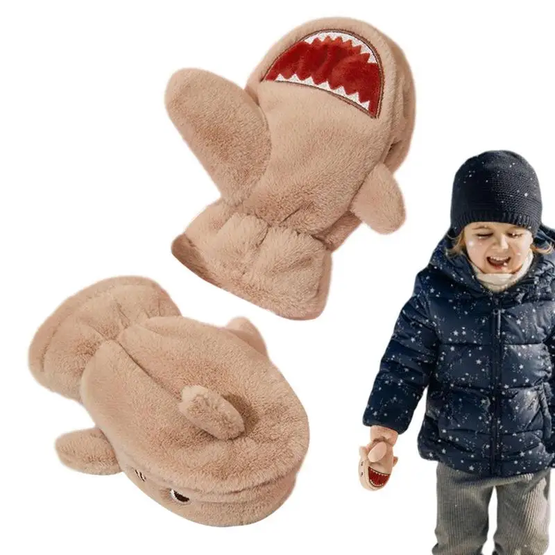 

Kids Winter Gloves Comfortable Cartoon Plush Thermal Mittens Convenient Plus Velvet Gloves For Children Boys And Girls