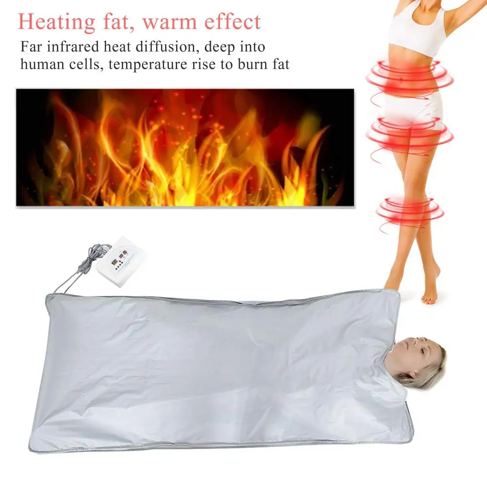 

CE RoHS Weight Loss Far Infrared Sauna Blanket 2 Zone FIR Sauna Blanket For Safety Body Shape Slimming Fitness For Women
