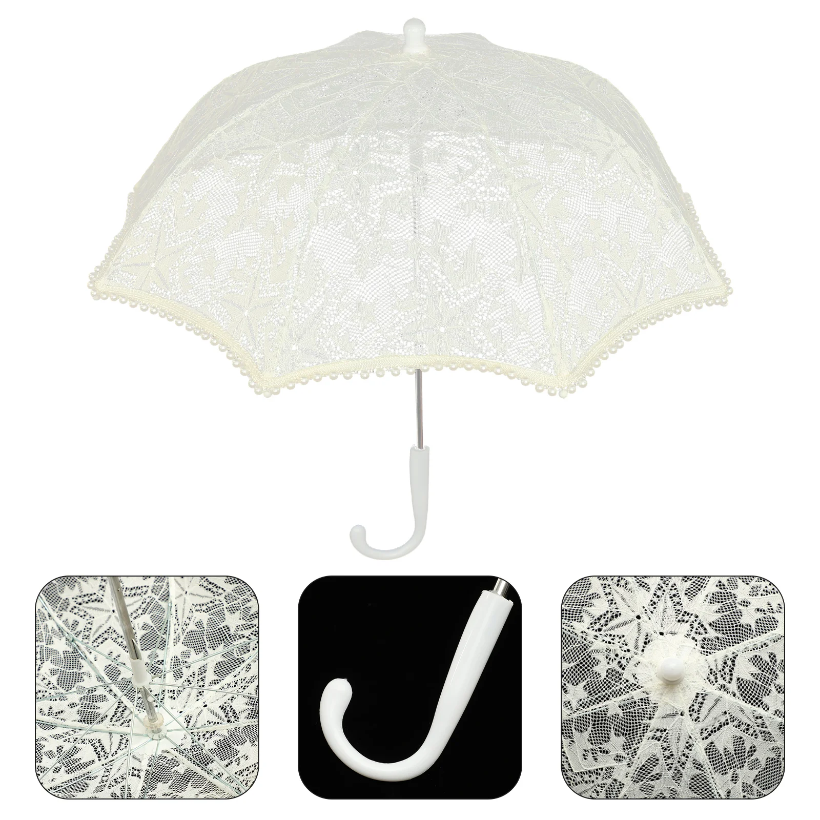 Lace Embroidered Umbrella Wedding Parasol for Bride Bridesmaids Flower Girls
